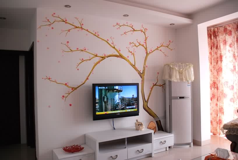 墻畫的圖案和色彩要與整體設計風格同步