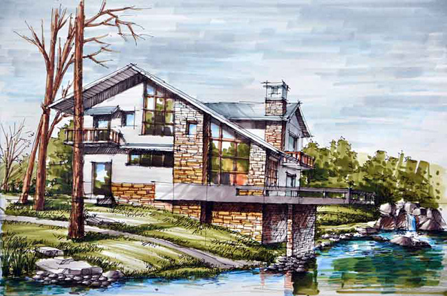 分享一波沙鷗會景觀建筑上色的步驟，供學員學習